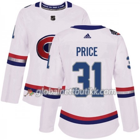 Montreal Canadiens Hockeydrakt Carey Price 31 2017-2018 Hvit Classic Adidas Authentic - Dame